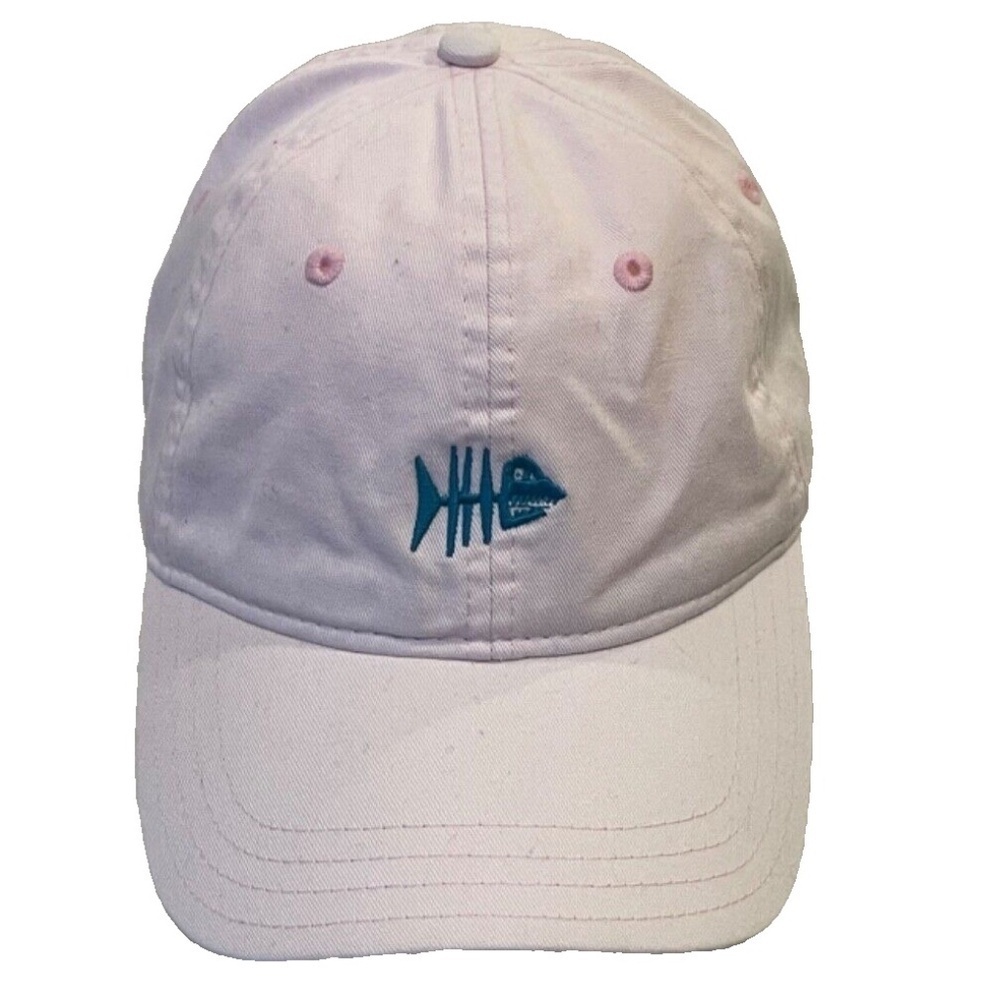 Player Brand Womens Pink Adjustable Baseball Cap Fish Skeleton Logo